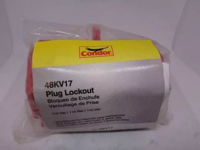 Condor 48KV17 Plug Lockout, Red, Plastic - New