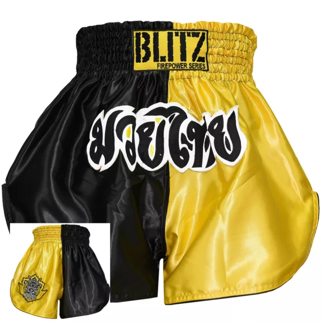 Shorts Muay Thai Shorts Gelb Satin Kick Boxing Handschuhe Boxen Combat