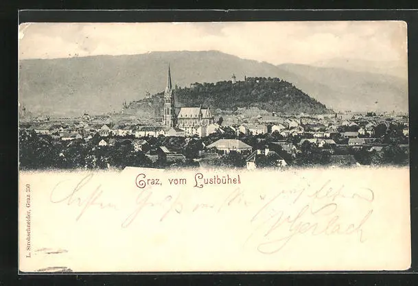 Ansichtskarte Graz, Blick vom Lustbühel, Panorama 1898