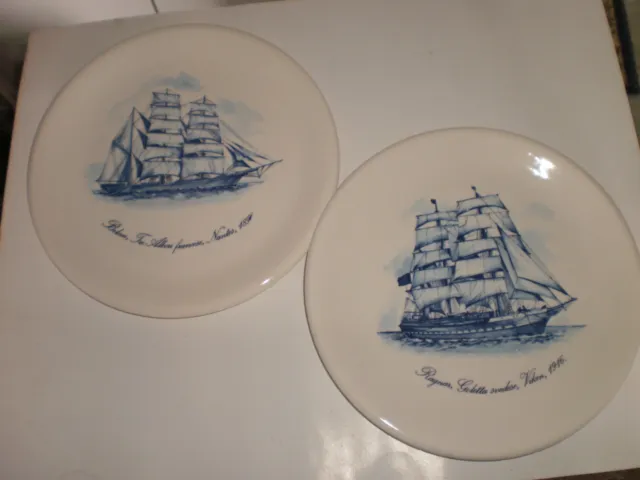 2  Assiettes   Decoratives  Piral Dessins Bateaux