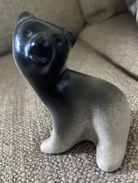 VINTAGE PIGEON FORGE Pottery Tenn Black and Tan Bear Figurine 4.25” $18