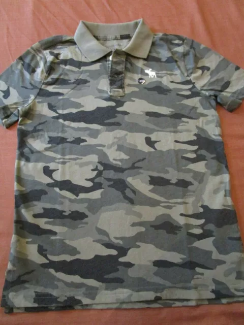 Polo Mimetica Originale Nuova Per Ragazzi A&Fitch Età 13 14 Anni Verde Camouflage