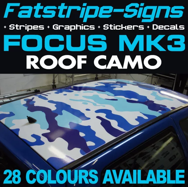 passend für Ford Focus MK3 DACH CAMO GRAFIK AUFKLEBER STREIFEN AUFKLEBER ST RS 2.0