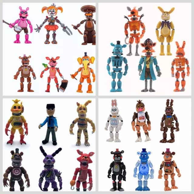Five Nights at Freddys Nightmare 5 Set of 6 Action Figures Gift  Collectible S25