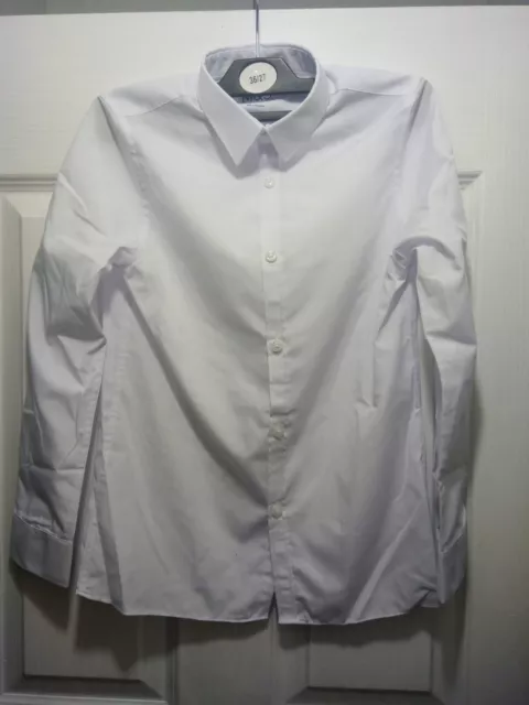 Ex-MS Boys 1X LONG & 1X SHORT Sleeve School Uniform Shirt White Size 9 -10 years