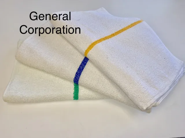 24 new blue striped bar towels bar mops cotton super absorbent 16x19