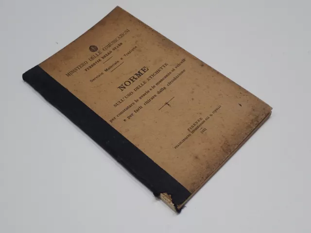 Ferrovie Dello Stato Norme Sull'uso Delle Etichette Servizio Trazione 1931