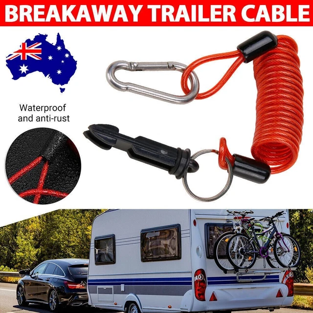 REPLACEMENT CARAVAN RV Breakaway Cable Coiled Cable Pin Electric Switch
