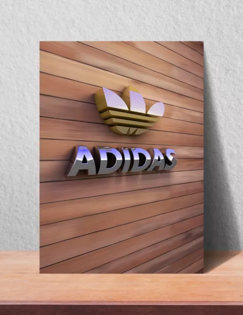 Rare Adidas Originals Shop Display Sign On*High Gloss Thick Metal*Art*In 2 Sizes