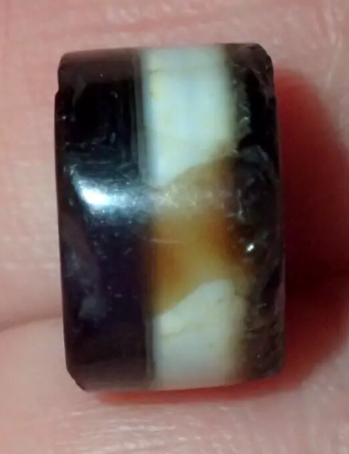 12mm Ancient Indo - Tibetan, Natural Himalayan Agate Dzi bead, #S6242