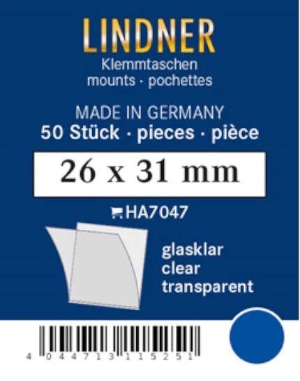 Lindner HA7047 Packs Protectors 26 x 31 Clear 50 Cases