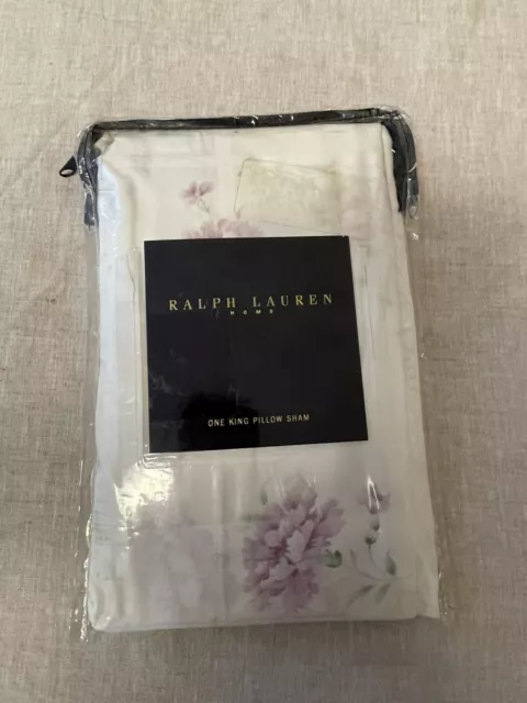 New Ralph Lauren Home Solange Floral Lavender King Pillow Sham Cotton New