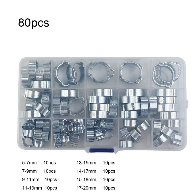 80 x PINCE DOUBLE OREILLE O CLIPS sertissage / air silicone essence / eau tuyau
