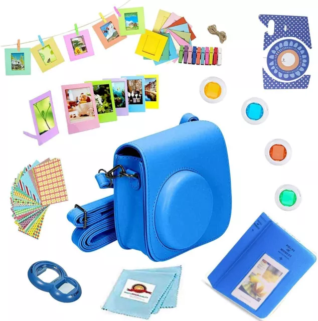 44-PC Accessory: Case, Filters, Album, Frames, for Fujifilm Instax Mini 9, BLUE