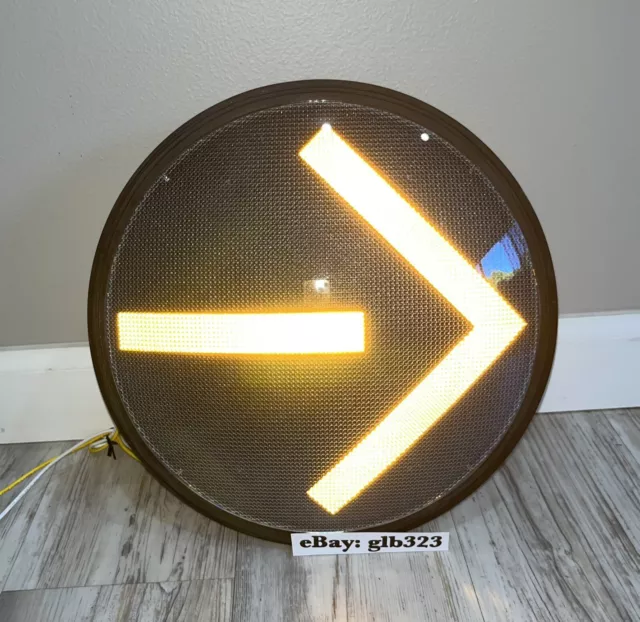 Yellow Grey Arrow 12” Traffic Light Signal LED Leotek Replacement Man Cave Bar