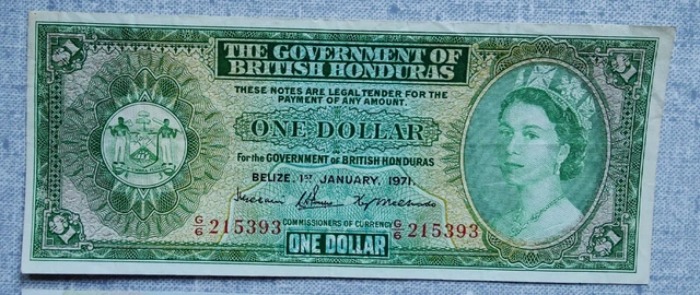 BRITISH HONDURAS 1 Dollar 1971 P28c EF+