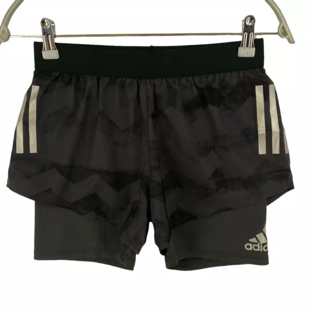 Adidas Climalite Ragazze Nero Run Pantaloncini Taglia 11 - 12 Anni