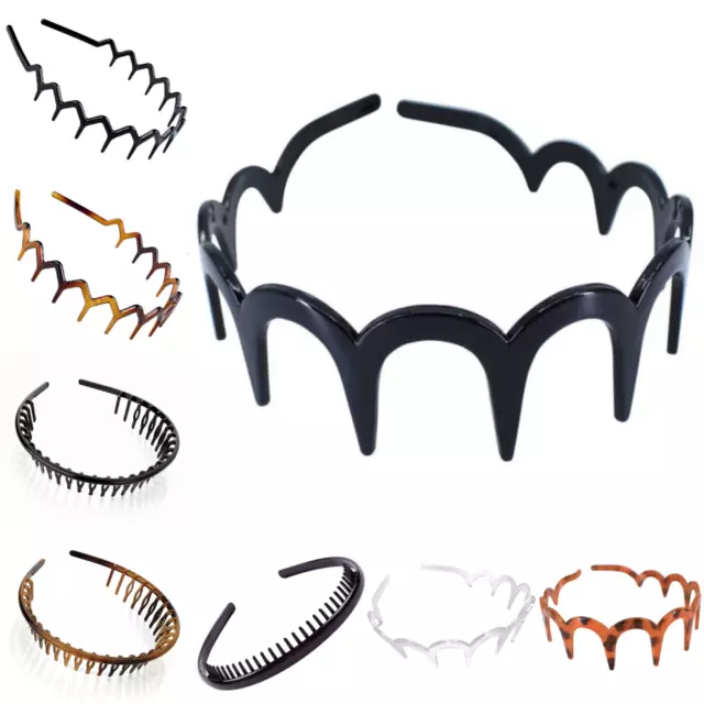 Sharks Tooth Zig Zag Hair Band Toothed Headband Alice Band Sports Ladies Mens Uk