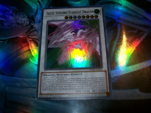 Accel Synchro Stardust Dragon 1st Edition Ultra Rare MAZE-EN019 Yu-Gi-Oh!