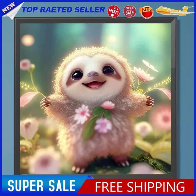 5D DIY Full Round Drill Diamond Painting Cute Sloth Kit Home Decoration 30x30cm