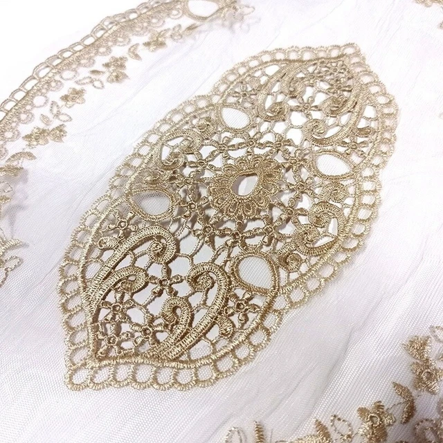 2 Pcs Floral Lace Placemat Coaster Doily Embroidered Hollow Oval Table Cover
