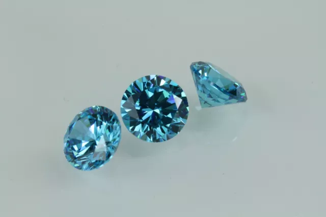 Dark Aquamarine - Cubic Zirconia Round Brilliant Cut Loose Stones