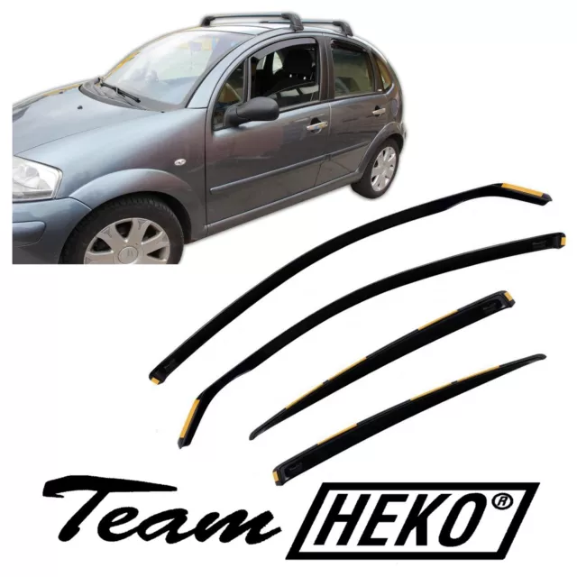 HEKO Windabweiser  für CITROEN C3 5-türer 2002-2009 dunkel 4-tlg Satz