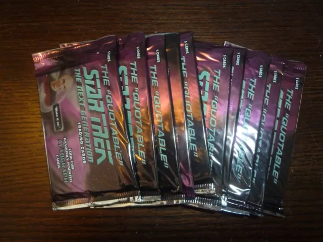 Lot of 10 STAR TREK QUOTABLE The Next Generation sealed packs Lot of 10 STAR TREK QUOTABLE The Next Generation sealed packs