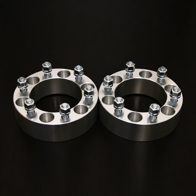 2pc 2.0" Wheel Spacers - 6x5.5 to 6x5.5 - 12x1.5 Studs - for GMC Dodge Hummer
