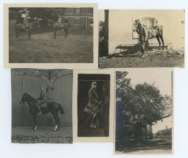 7x Orig. Foto Dragoner Offiziere am Quartier in CLABECQ Tubize Belgien 1916