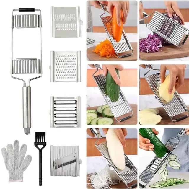 4 in 1 Stainless Steel Multi-Purpose Vegetable Slicer Hand Grater with G5G2