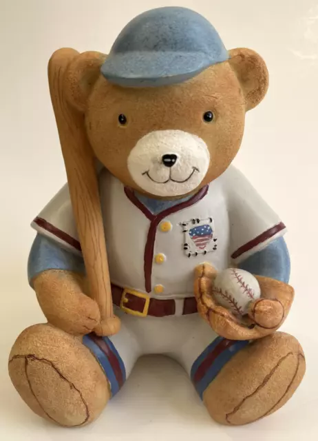 Teddy Bear Baseball Coin Bank, 1998 Vintage, Super Cute, Ships Fast! RARE!,