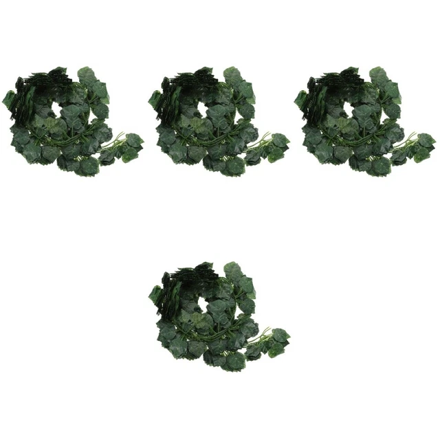 48 piezas Bandera de vid de hoja de ratán artificial vides hojas verdes