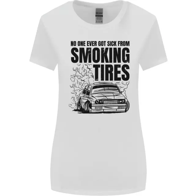 Car Drifting Burning Tires Womens Wider Cut T-Shirt