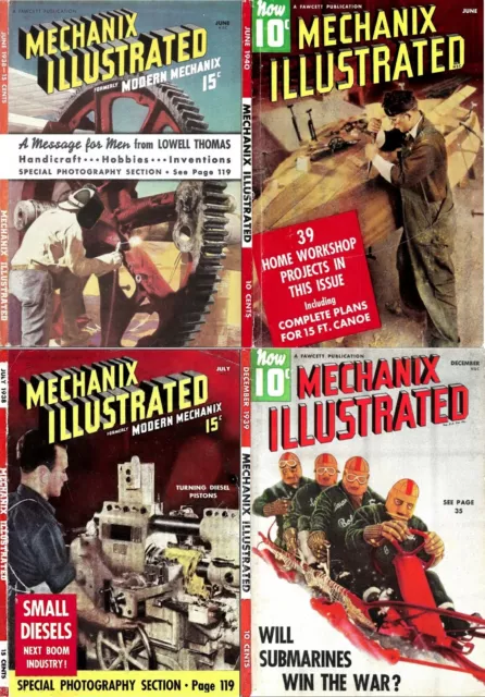 Mechanix Illustrated Science Mechanics Electricity -20 Old Rare Magazines on DVD
