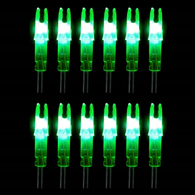 12PCS LED Lighted ID 6.2mm Arrow Nocks Compound Recurve Bow Archery Arrow Tails