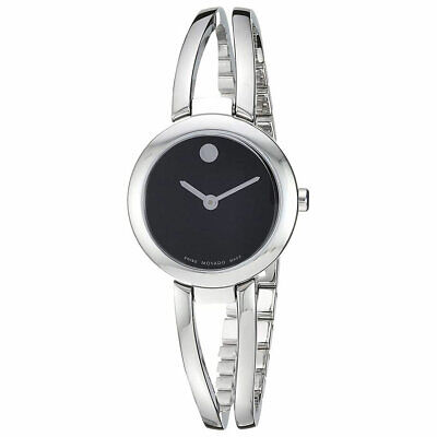 Movado Women's Watch Amorosa Quartz Black Dial Stainless Steel Bracelet 0607131