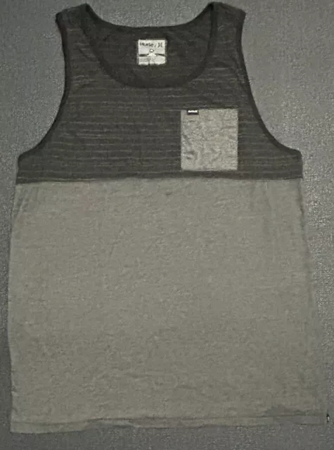 Hurley Nike Dri Fit Tank Top Shirt Black Gray Active Mens Size Large Summer
