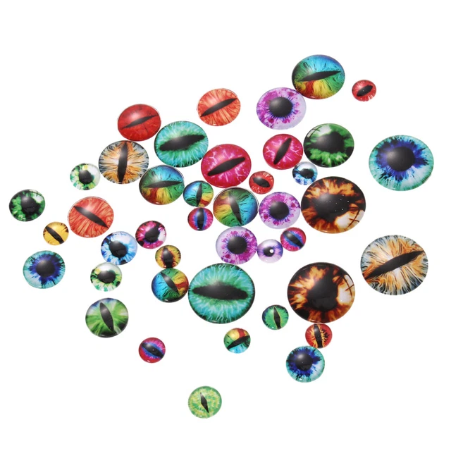 200PCS Glas Schmuck Finden Cameo Einstellungen Flatback Auge Glas Dome Cabochons