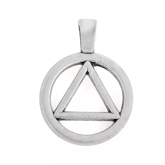 10Pcs Alcoholics Anonymous AA Pendants Jewelry Triangle In Circle Charm 2