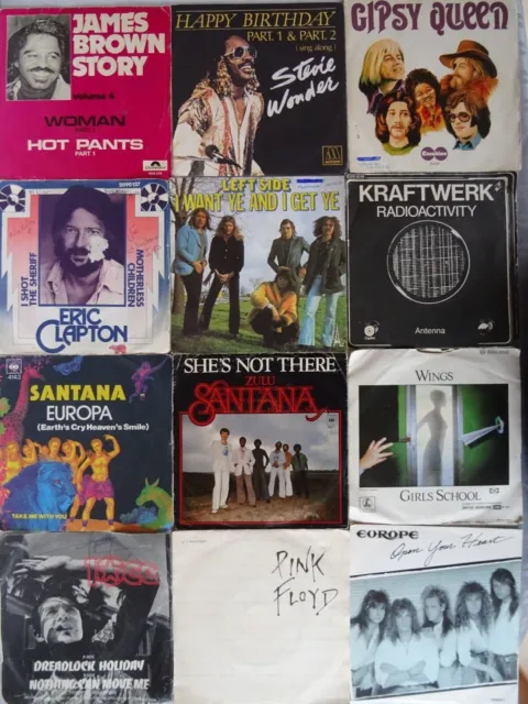 Vinyles 45trs Pop rock  différents artistes Lot de 12