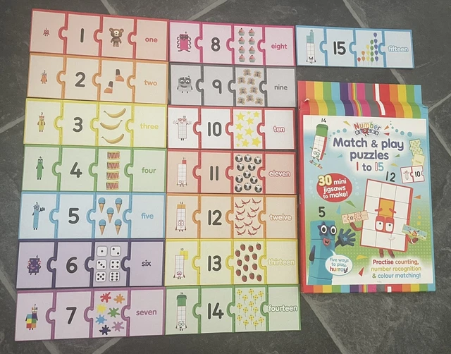 CBEEBIES NUMBERBLOCKS MATCH & Play Puzzles 1 - 15 Double-Sided Jigsaw ...