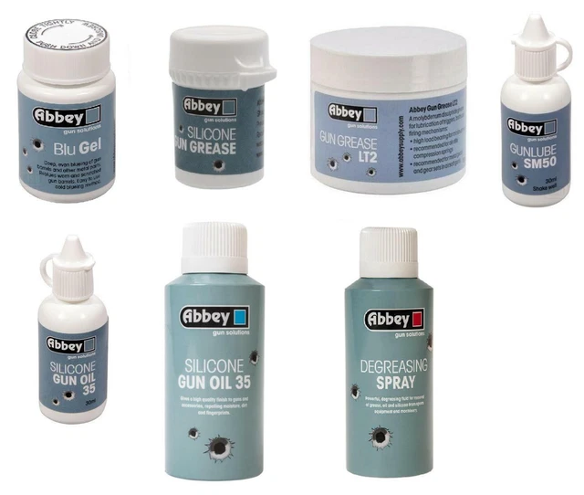 ABBEY GUN CARE Oil Grease Lube Clean Silicone Blueing Air Rifle Airsoft