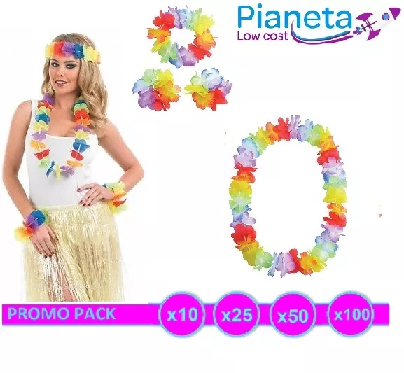 Collane Hawaiane Set Ghirlande Fiori Hawai Party  Tema Bracciali  Festa Spiaggia