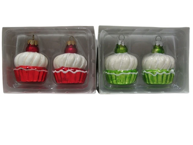 (4,95€/St.) 2x Baumschmuck  Muffin rot oder grün Christbaumkugel Weihnachten