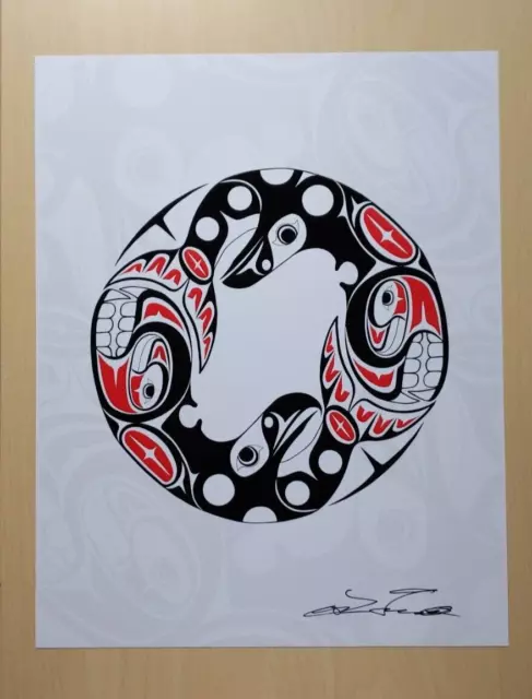 Community Spirit by Lon French Haida Artist 11"x14" Signed Print