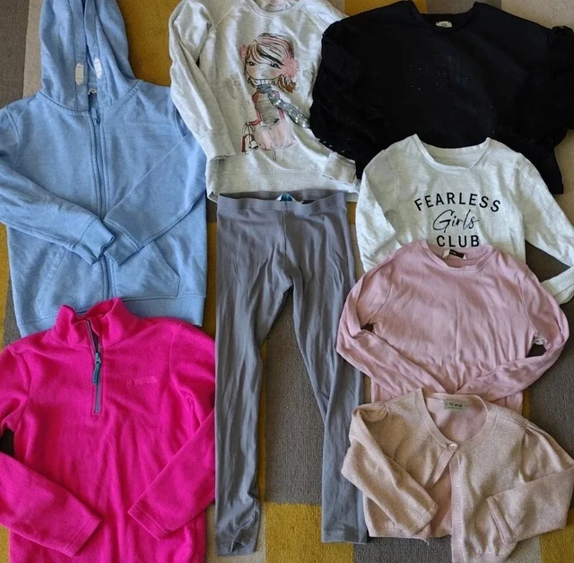 Girls Bundle Jacket,2 Jumpers3 Tops,Cardi & Leggings Age 7-8 years