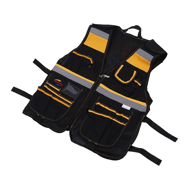 F Fityle Gilet à Outils Électricien - Porte-Outils Respirant Multifonction