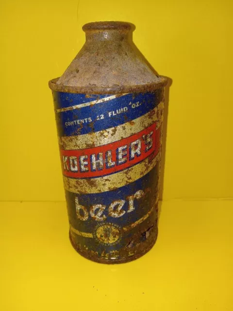 Off grade Koehler's Cone Top PA Beer Can