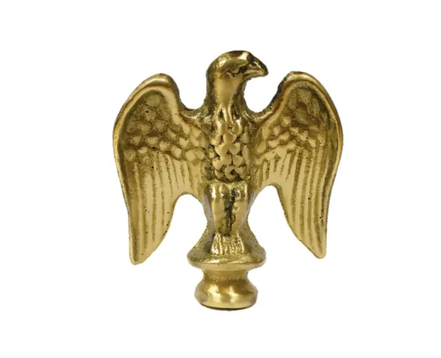 Lamp Finial-Solid Cast BRASS EAGLE, Highly Detailed W/Dual Threads, WB Finish
